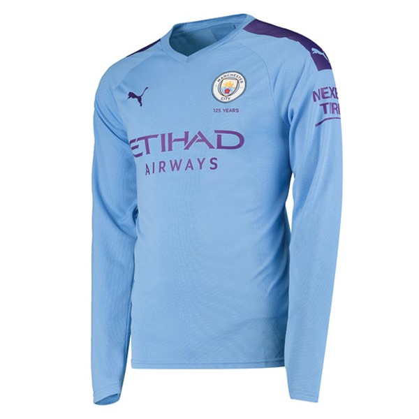 Camiseta Manchester City 1ª Kit ML 2019 2020 Azul